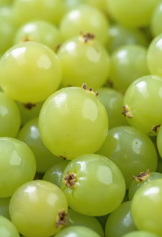 Frische grüne und rote Stachelbeeren geschnitten, mit Blatt auf einer Holzoberfläche