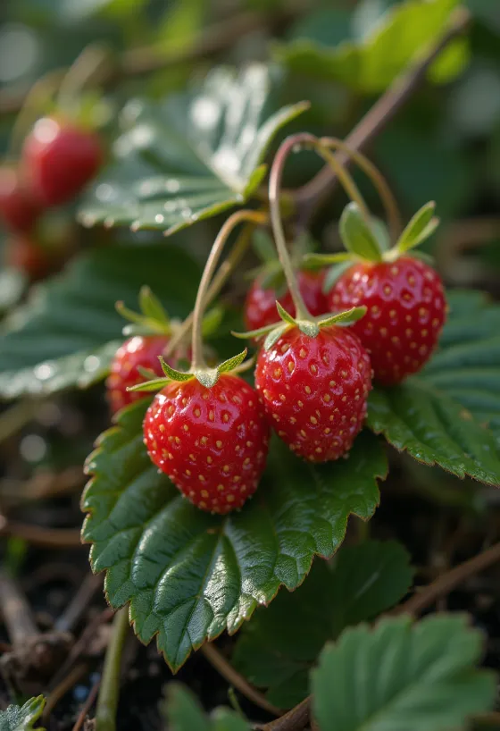Frische Walderdbeeren aufgeschnitten und im Ganzen, sauberer Dokumentationsstil
