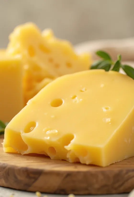 Geschnittener Gouda auf einem Holzschneidebrett mit Käsemesser
