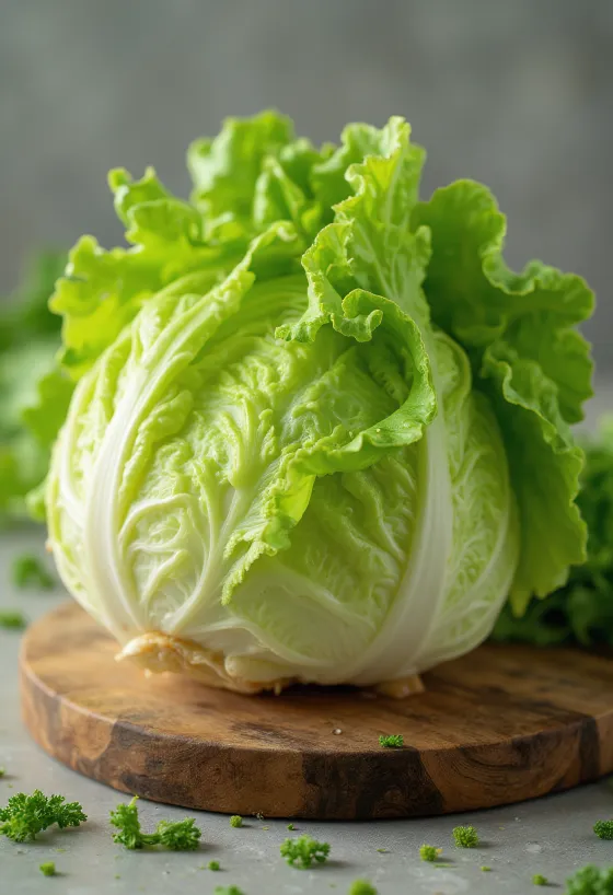 Frischer Kopfsalat, die inneren Blätter sind sichtbar
