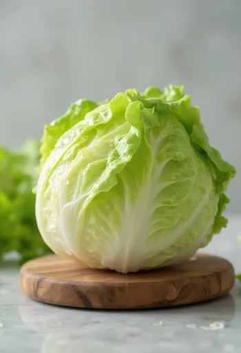 Frischer Eisbergsalat, innere Blätter sichtbar
