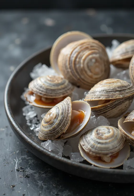 Bild von Cherrystone-Muschelfleisch auf einem Schneidebrett