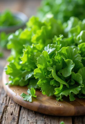 Frischer Feldsalat (Nüsslisalat) mit grünen Blättern auf Schneidebrett