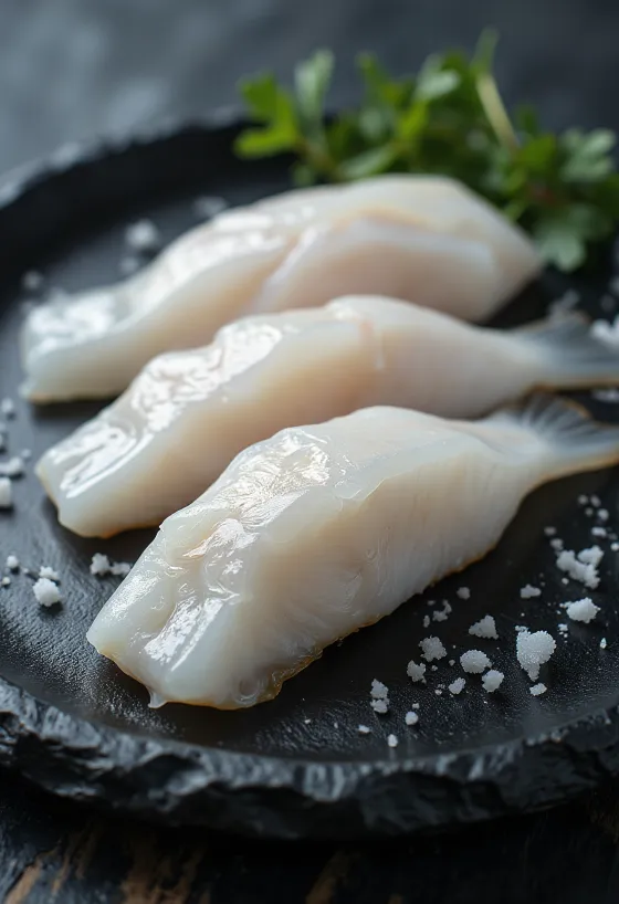 Bild von Alaska-Seelachsfilet auf einem Schneidebrett