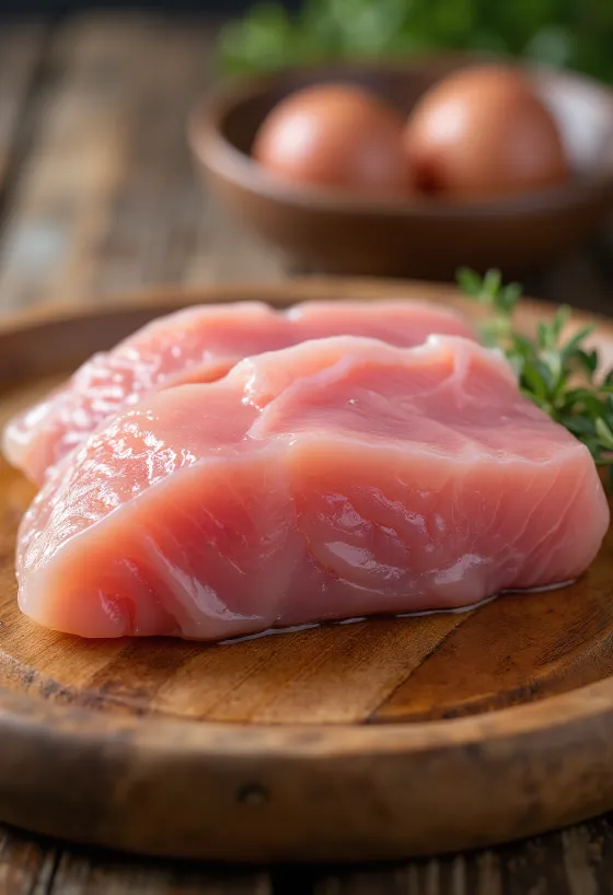 Bild von Albacore-Thunfischfilet auf einem Schneidebrett