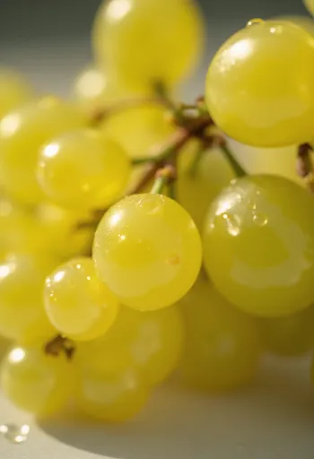 Csabagyöngye-Traube Nahaufnahme, mit frischen und saftigen Beeren, grünlich-gelbe Schale