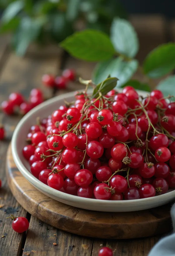 Rote Holunderbeeren, leuchtend rote Farbe und leicht glänzende Oberfläche