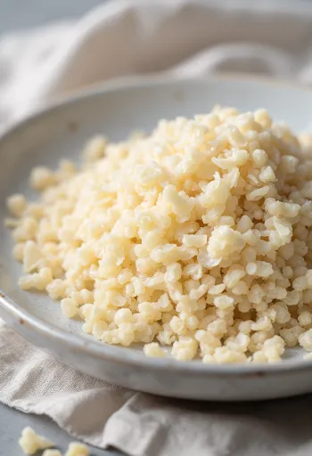 Getrocknete Quinoa-Flocken mit detaillierter Textur und natürlichen Farben