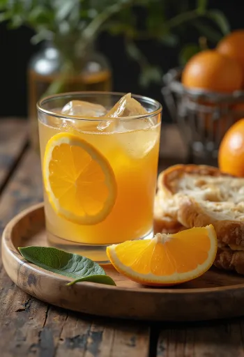 Orangensaft mit Honig im Glas serviert
