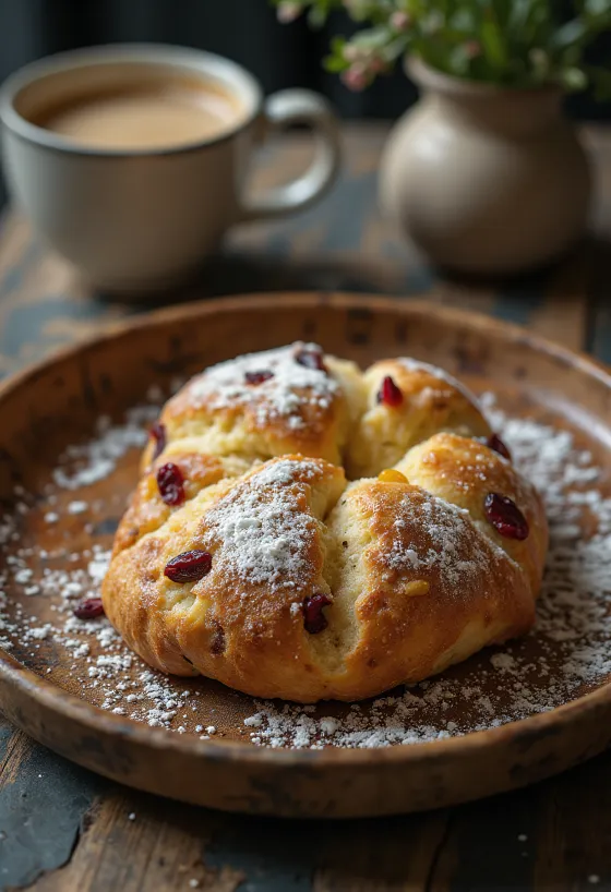 Aufgeschnittener Chai-Latte-Stollen mit würzigem Teig