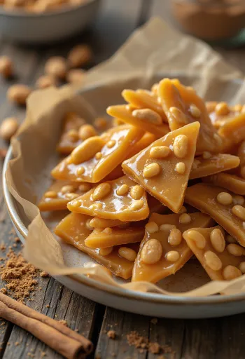 Stapel von hausgemachtem Erdnuss-Chikki