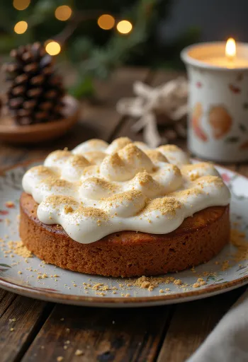 Weihnachtliche Gewürztorte dekoriert mit Zimt und Goldpuder