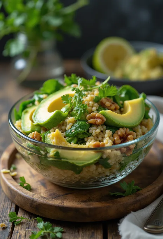 Quinoa-Buddha-Bowl mit Spinat und Limette