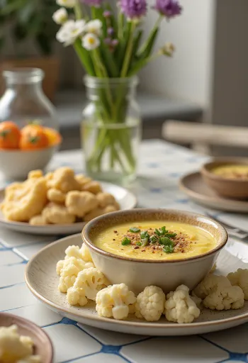 Bagna Cauda mit Blumenkohl, serviert in Sardellensauce