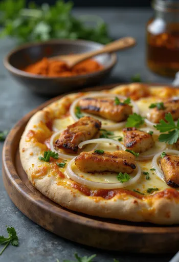 Servierte Pizza Ghanaian Style