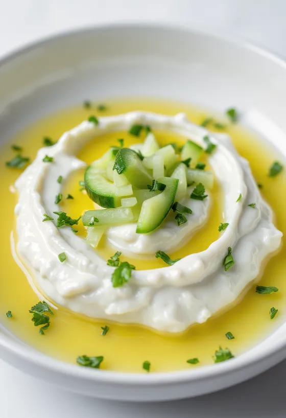 Tzatziki serviert mit frischem Pitabrot