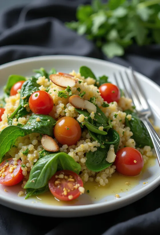 Limetten-Quinoa-Salat mit Spinat