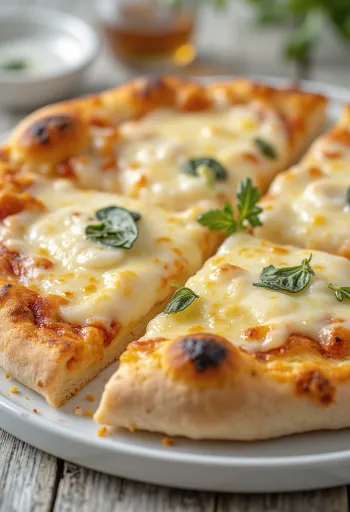 Pizza mit Pecorino, Mozzarella und Parmesan