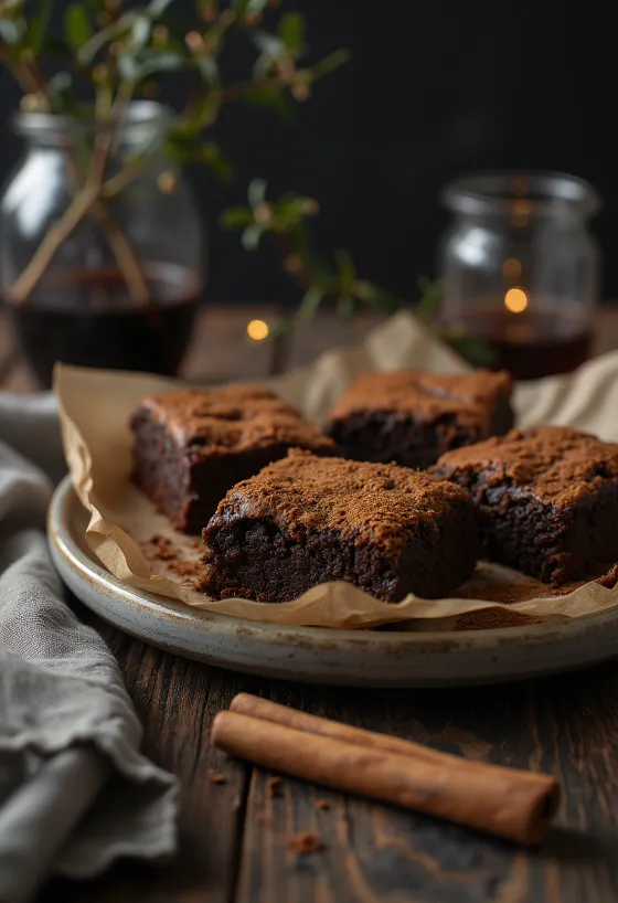 Servierte Zimt-Brownies