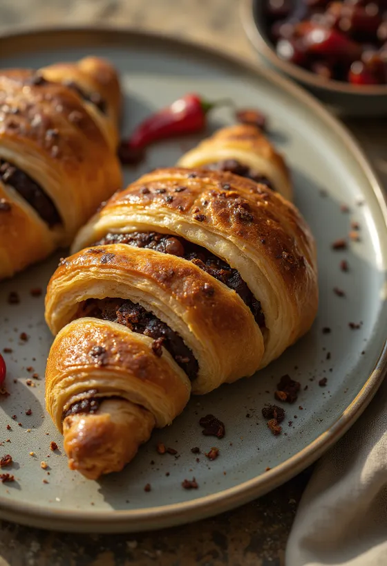 Servierte Chili-Schoko-Croissants