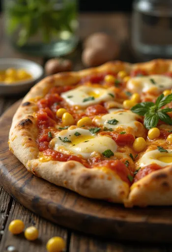 Pizza al Mais mit Mais und Käse