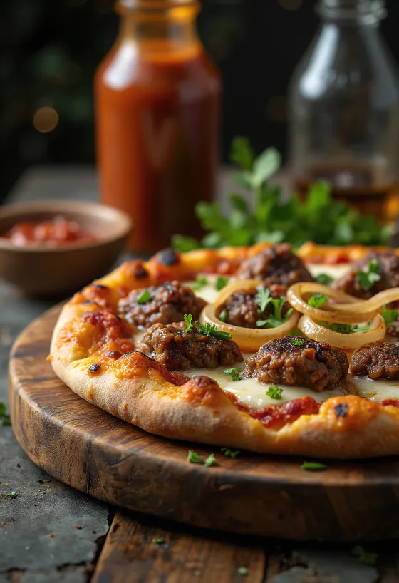 Servierte Pizza Kenyan Nyama Choma