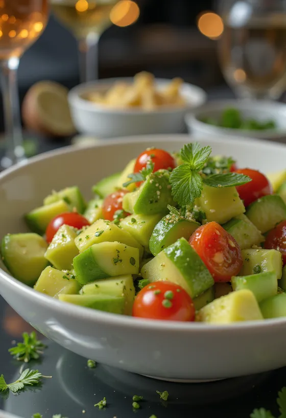 Avocado-Limetten-Salat mit frischem Gemüse
