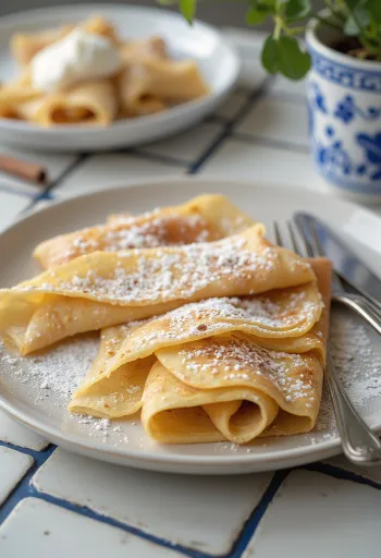 Servierte Zimt-Pfannkuchen