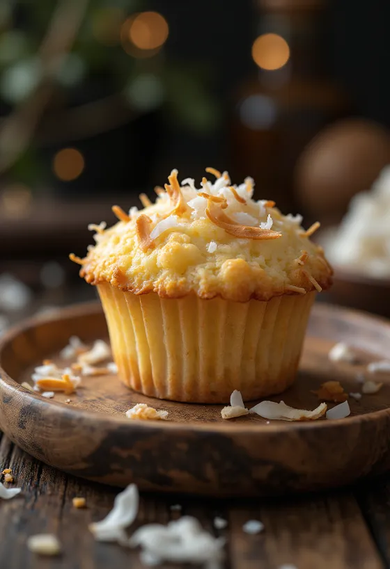 Servierte Kokos-Cupcakes