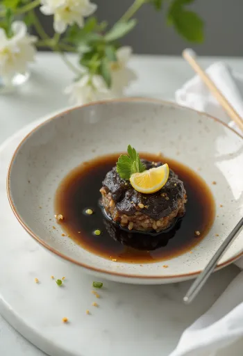 Ponzu Sauce serviert mit Sashimi
