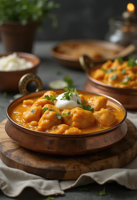 Chicken Makhani, indisches Butterhähnchen mit frischem Koriander
