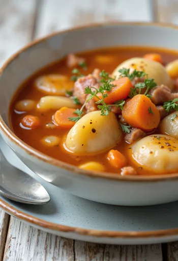 Falsches Gulasch reichhaltig gewürzt mit Gemüse und Paprikapulver