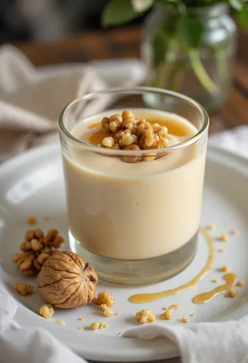 Honig-Walnuss-Creme im Glas serviert