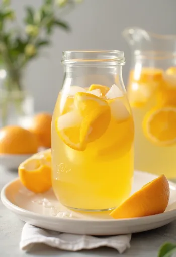 Orangen-Limonade im Glas serviert