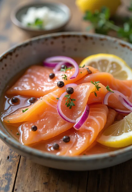Würzig eingelegter Lachs im Glas