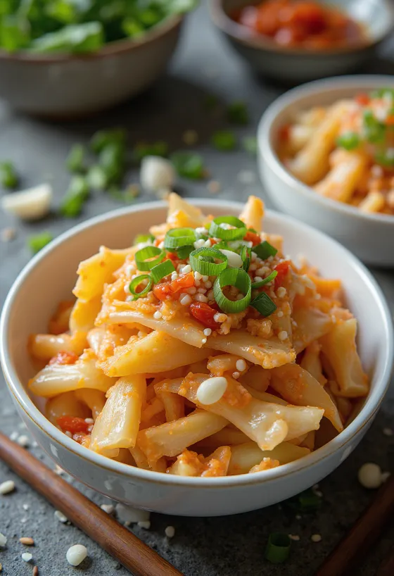 Geotjeori, frisch zubereitetes, unfermentiertes koreanisches Kimchi