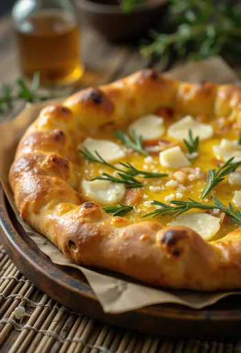 Pizza al Rosmarino mit Rosmarin und Parmesan