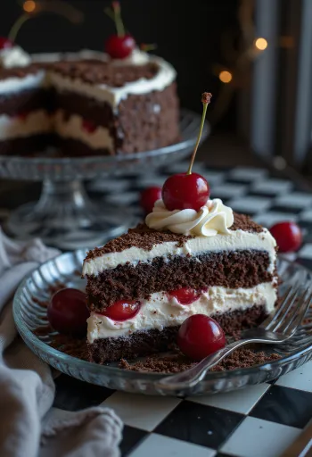 Servierte Schwarzwälder Kirschtorte