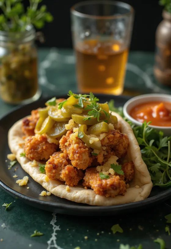 Chicken Shawarma serviert im Pita-Brot