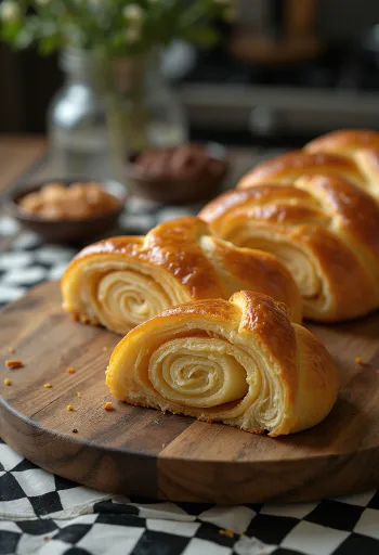 Frisch gebackener Marzipan-Hefezopf
