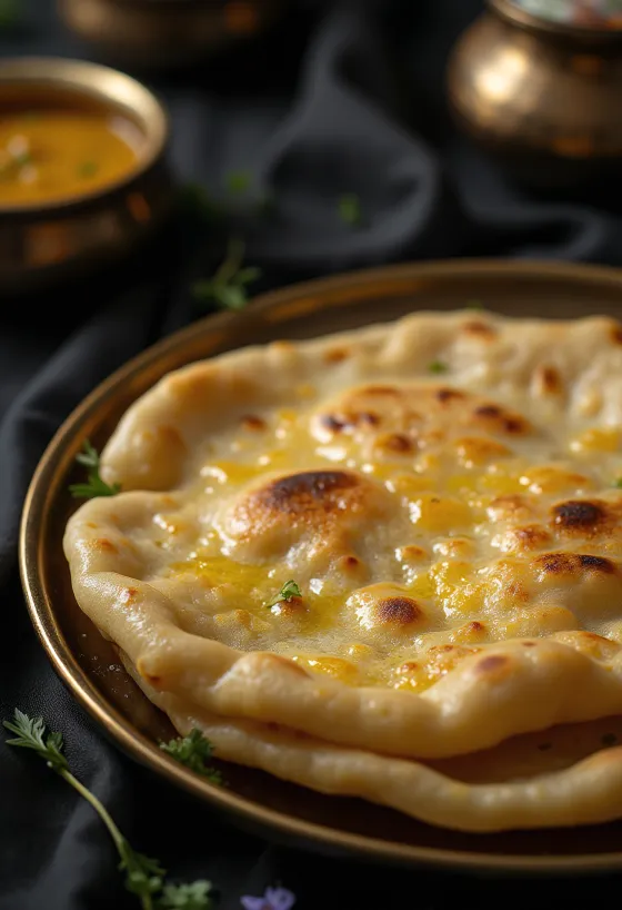 Chapati mit Ghee, frisch gebacken und glänzend