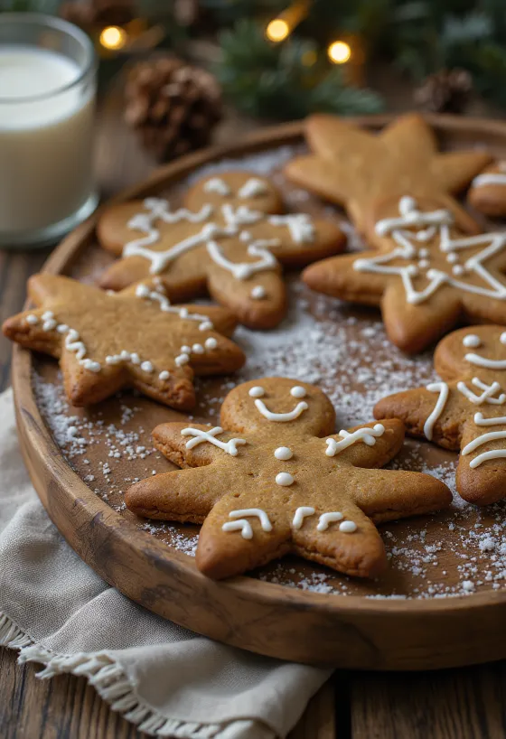 Servierte Lebkuchenfiguren mit Verzierung