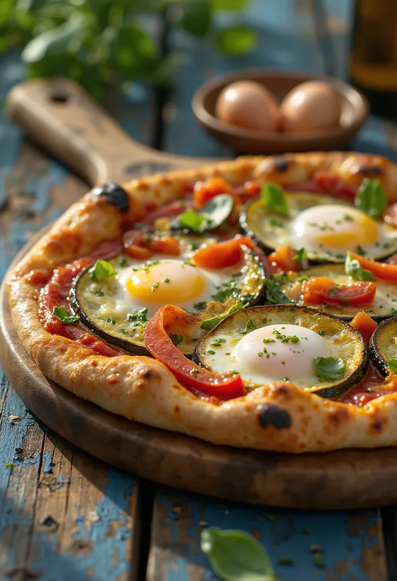 Pizza alla Griglia mit gegrilltem Gemüse