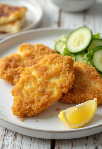 Goldbraun gebratenes Schnitzel, serviert in knuspriger Panade