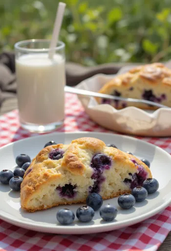 Blaubeer-Scones mit frischem Tee