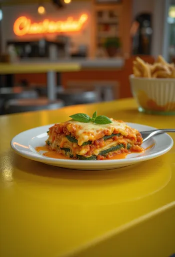 Vegane Zucchini-Lasagne mit Linsen-Tomatensauce