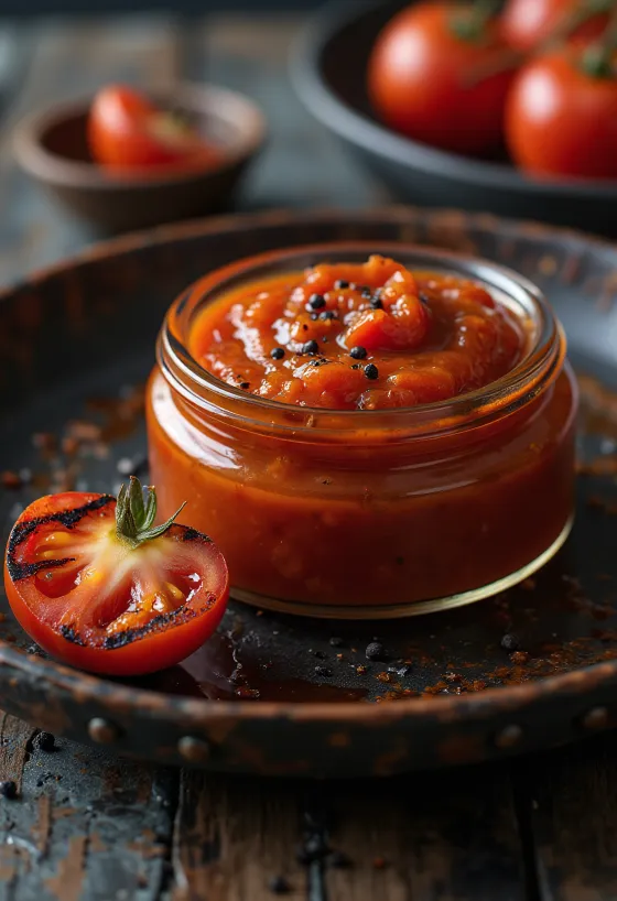 Servierte klassische BBQ-Tomatensauce