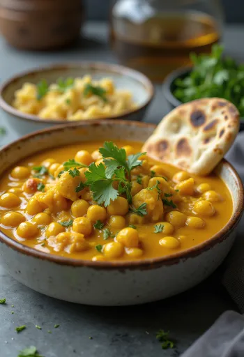 Kichererbsen-Curry mit Kokosmilch und Gewürzen