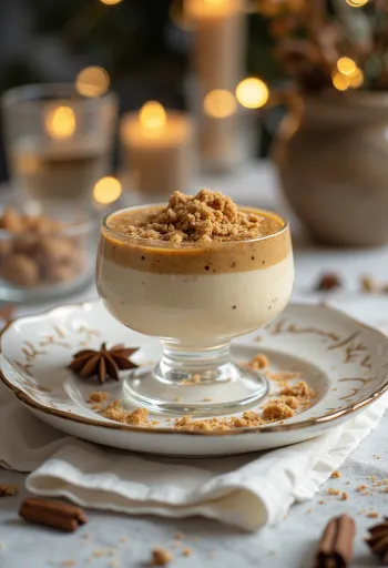 Servierte Lebkuchen-Panna-Cotta