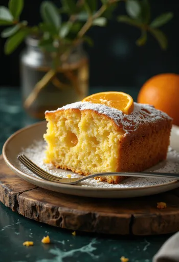 In Scheiben geschnittener Orangen-Honig-Kuchen